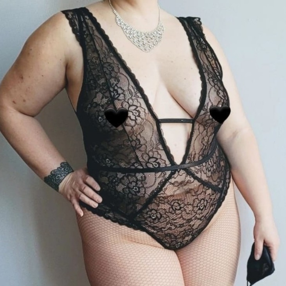 Sold NEW Black Lace Crotchless Teddy 1X/2X